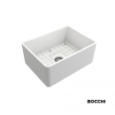 Νεροχύτης κουζίνας από πορσελάνη Bocchi, υποκαθήμενος 61x46εκ., χρώμα White matt.