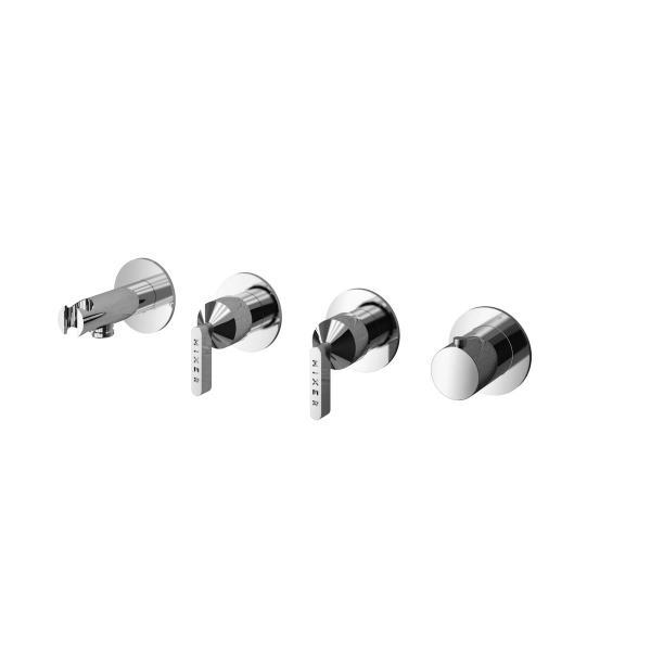 Horizontal thermostatic shower kit