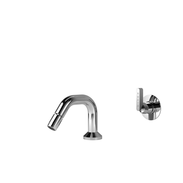 Bidet set with wall mixer