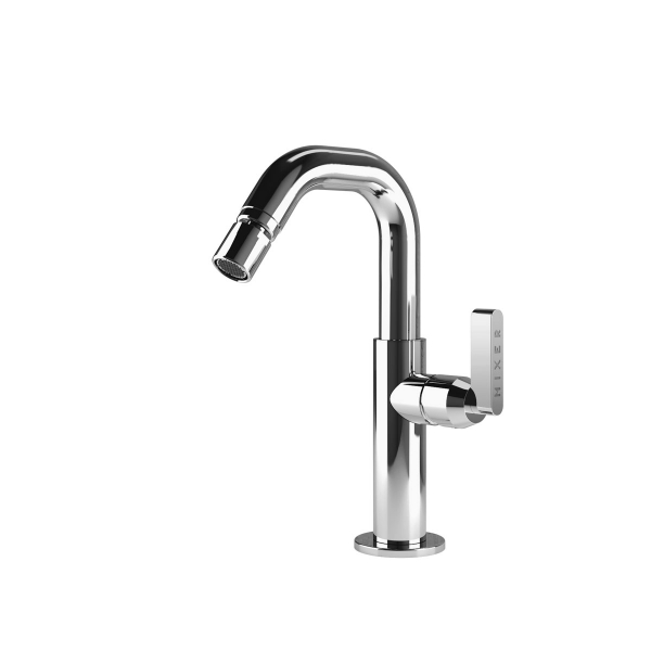 Bidet mixer with medium spout