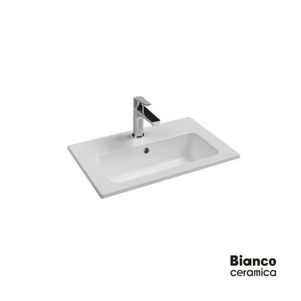 Νιπτήρας Πορσελάνης 60x36 (1 οπή) Bianco Ceramica White