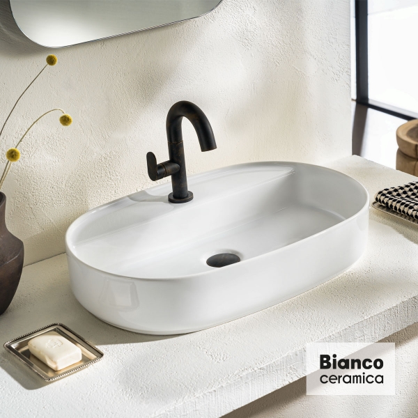 ΝΙΠΤΗΡΑΣ 60x40 (1 οπή) BIANCO CERAMICA WHITE