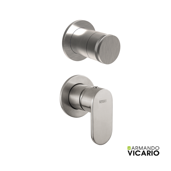 Μίκτης Εντοιχισμού 2 εξόδων SLIM VICARIO, Inox Finish