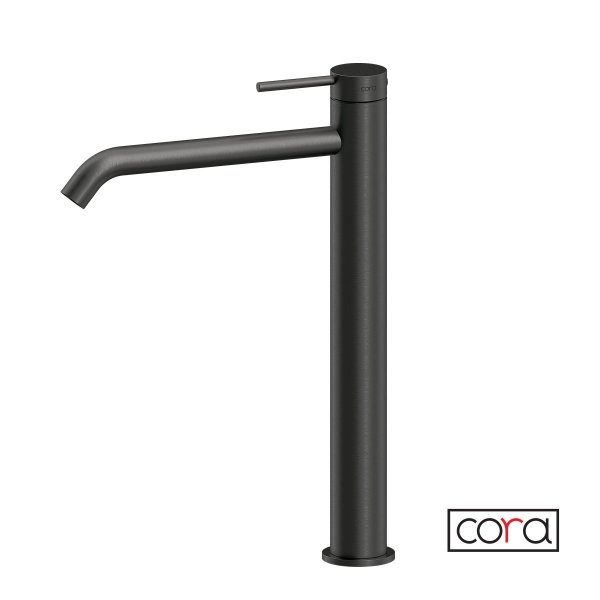 Μπαταρία Νιπτήρα Υψηλή με Βαλβίδα Clic-Clac Cosmo PVD Black Brushed Inox 316L