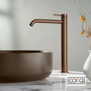 Μπαταρία Νιπτήρα Υψηλή με Βαλβίδα Clic-Clac Cosmo PVD Rose Gold Brushed Inox 316L