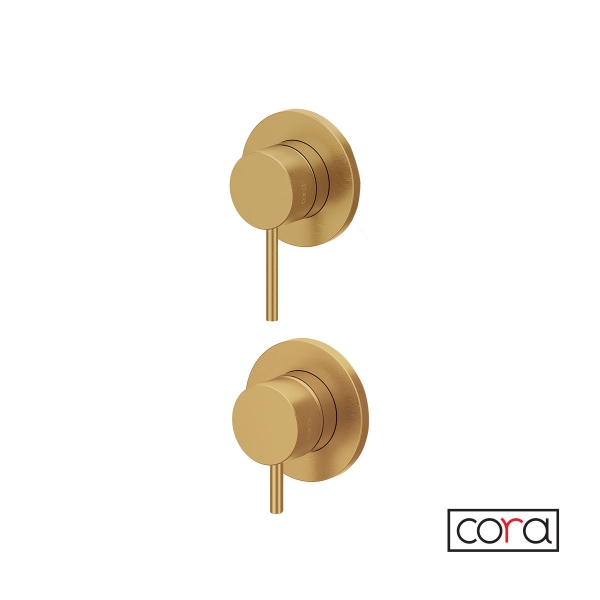 Μίκτης Εντοιχισμού 2-3 εξόδων Cosmo CORA, Gold Brushed Inox 316L