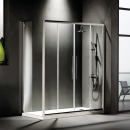 Συρόμενη διπλή πόρτα καμπίνας ντουζιέρας Flow 160 ύψους 195εκ.  ρυθμιζόμενη από 157 έως 161εκ. Devon Clean Glass Chrome