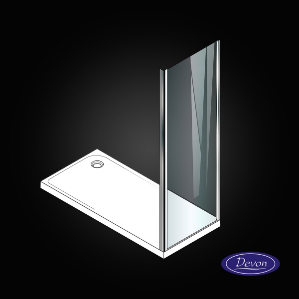 Σταθερό πλαϊνό κρύσταλλο πόρτας ντουζιέρας Breeze Side Panel 90 ύψους 200 ρυθμιζόμενο από 87 έως 89εκ., Devon Clean Glass Chrome
