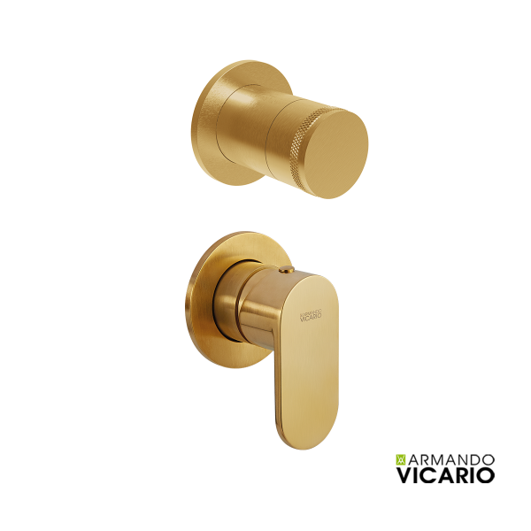 Μίκτης Εντοιχισμού 2 εξόδων SLIM VICARIO, Gold Brushed