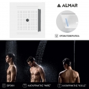 Temotion Ceiling Mounted Shower Head With Chromotherapy 50x50, Almar White Matt