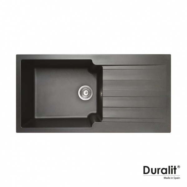 Συνθετικός νεροχύτης κουζίνας, Duralit βαρέως τύπου 100x50εκ. , χρώμα graphite