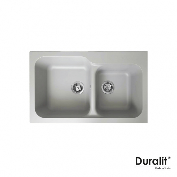 Συνθετικός νεροχύτης κουζίνας, Duralit βαρέως τύπου 83x50εκ. , χρώμα platinum