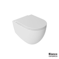 Λεκάνη Κρεμαστή LENTA/53 Rimless με κάλυμμα Soft Close MS38C, Bianco Ceramica White Matt