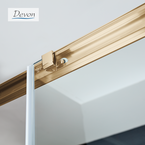 Sliding Shower Door Noxx 100, Height 200cm, Adjustable From 97 To 99cm, Devon Clean Glass AISI304 PVD Bronze Brushed