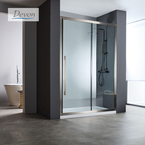 Sliding Shower Door Noxx 100, Height 200cm, Adjustable From 97 To 99cm, Devon Clean Glass AISI304 PVD Black Brushed