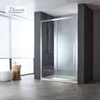 Sliding Shower Enclosure Door Noxx 100, Height 200cm, Adjustable From 97 To 99cm, Devon Clean Glass AISI304 Inox