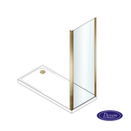  Fixed Side Panel NOXX 80 Adjustable Dimension From 77 To 79cm, Devon Clean Glass AISI304 PVD Brushed Gold