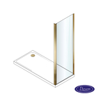  Fixed Side Panel NOXX 80 Adjustable Dimension From 77 To 79cm, Devon Clean Glass AISI304 PVD Brushed Gold