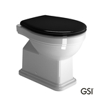 Floor-Standing WC, Wall Outlet, CLASSIC/54 With Soft Close Cover MS87C Black, GSI White