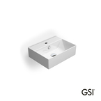Porcelain Washbasin Kube-X 45x35 (1 Hole+2 pre-drilled Holes) GSI White