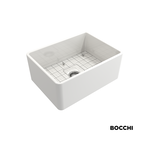 Νεροχύτης κουζίνας από πορσελάνη Bocchi, υποκαθήμενος 61x46εκ., χρώμα White Glossy.