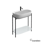 Έπιπλο μπάνιου Laila 2703-NROP με ράφι 2710-300, με Νιπτήρα Scarabeo