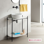 Bathroom Furniture Laila 2703-NROP With Shelves 2715+2710-41 Without Washbasin, Scarabeo