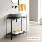 Bathroom Furniture Laila 2703-NROP With Shelves 2715+2710-49 Without Washbasin, Scarabeo
