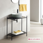 Bathroom Furniture Laila 2703-NROP With Shelves 2716+2710-49 Without Washbasin, Scarabeo