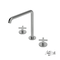 3-Hole Deck Mounted Washbasin Mixer With Click Clack Waste ?lle Cross LA TORRE Inox Finish