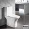 Close Coupled WC Washbasin DELIA/65 Rimless, Floor Outlet, With Slim Soft Close Cover 9500SC, Bianco Ceramica White
