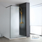 IWIS Walk-In 120 Shower Glass Screen, Adjustable From 117 To 119cm, Devon Fluted Clean Glass Black Matt