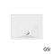 Rectangular Porcelain Shower Tray 90x70 h.4 (4388) antislip Φ90 GSI White
