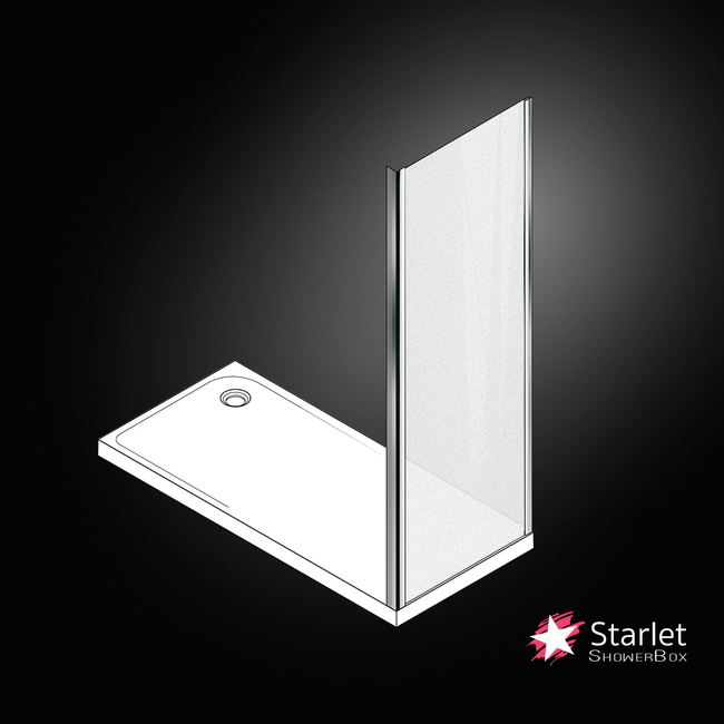  Fixed Side Panel Starlet 90 Adjustable Dimension From 87 To 89cm, Fabric Chrome