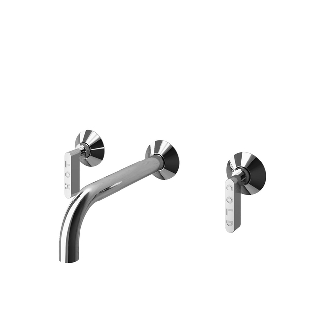 Wall basin tap with medium spout