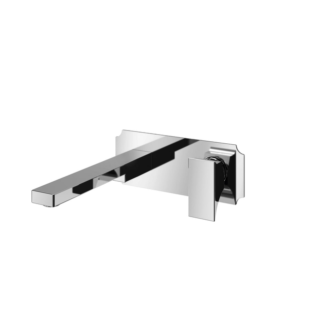 Wall basin mixer with short spout