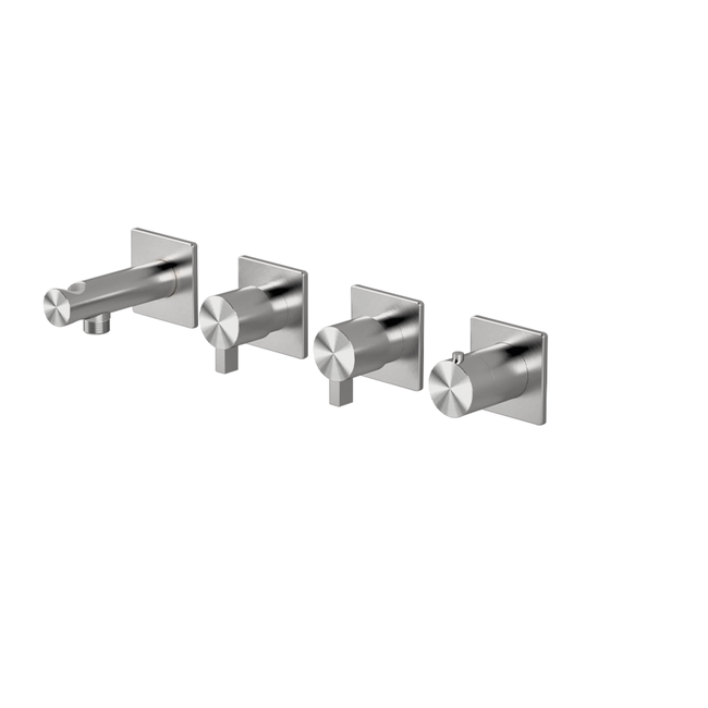 High flow rate horizontal thermostatic set