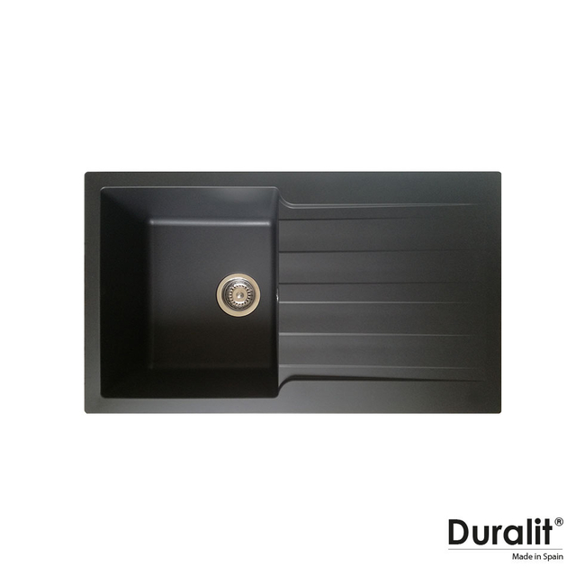 Συνθετικός νεροχύτης κουζίνας, Duralit βαρέως τύπου 86x50εκ. , χρώμα graphite