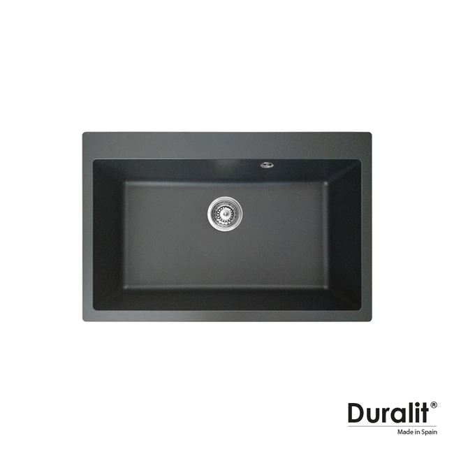 Συνθετικός νεροχύτης κουζίνας, Duralit βαρέως τύπου 76x50εκ. , χρώμα graphite