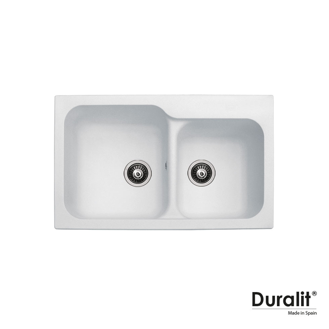 Συνθετικός νεροχύτης κουζίνας, Duralit βαρέως τύπου 83x50εκ. , χρώμα white