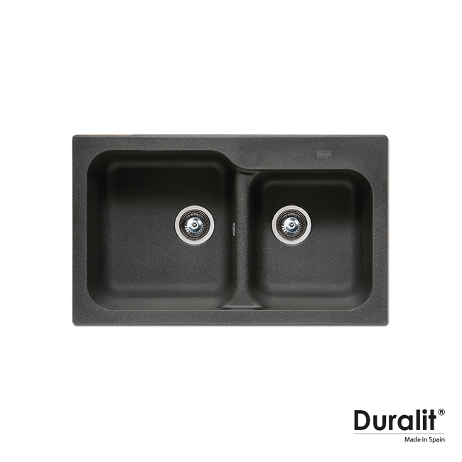 Συνθετικός νεροχύτης κουζίνας, Duralit βαρέως τύπου 83x50εκ. , χρώμα graphite
