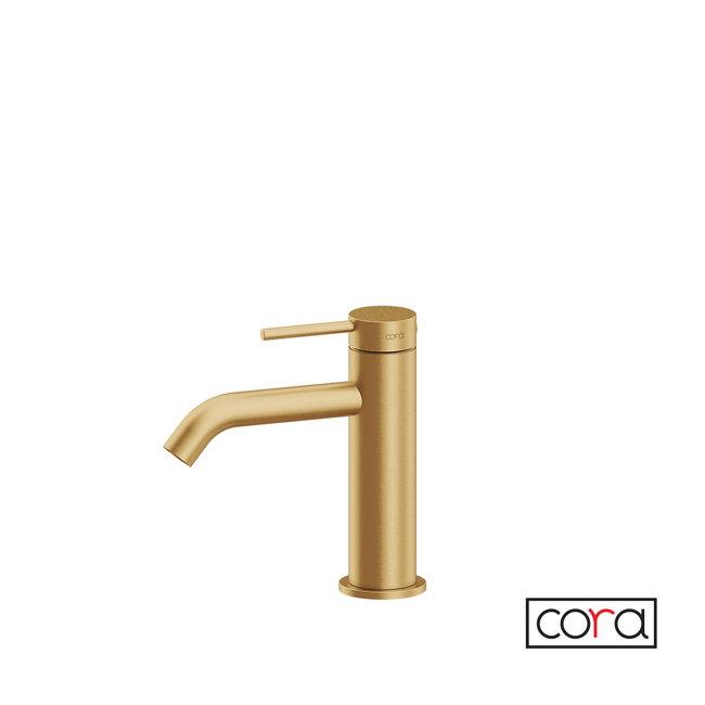 Washbasin Mixer With Click Clack Waste Cosmo PVD Gold Brushed Inox 316L