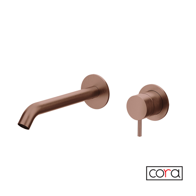 Cosmo Built-In Washbasin Mixer PVD Rose Gold Brushed Stainless Steel 316L