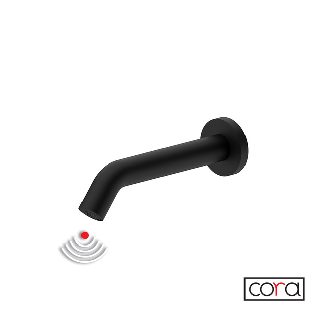 Built-In Electronic Cold (Electrical Power Suplly) Washbasin Tap Cora Black Matt