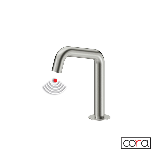 Electronic Cold (Electrical Power Suplly) Washbasin Tap Cora Inox Brushed