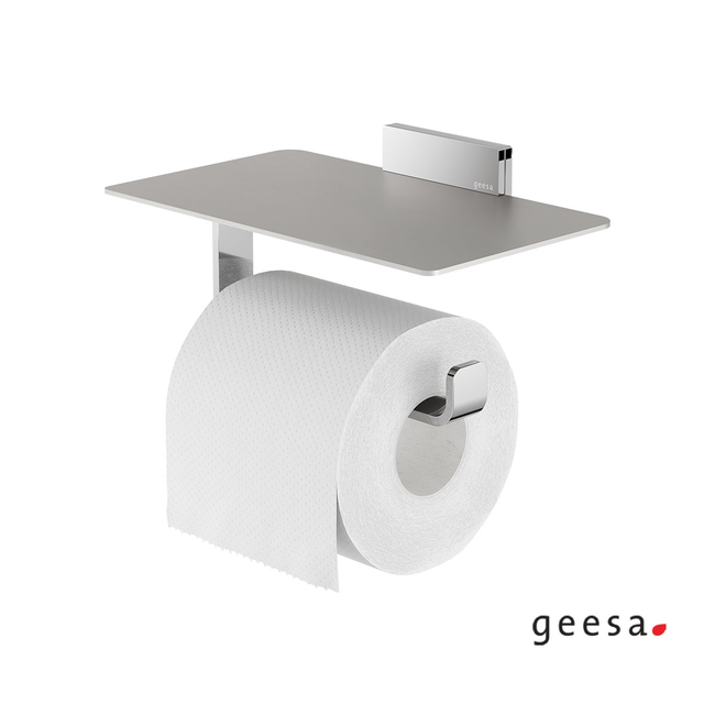WC Roll Holder With Shelf 19x11.6 cm, CRAFT GEESA INOX Chrome