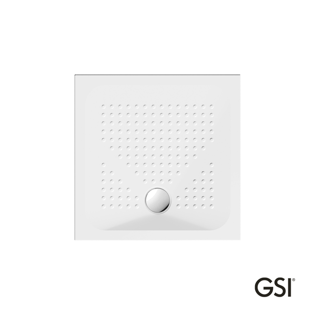 Ντουζιέρα Πορσελάνης Τετράγωνη 80x80 h.4 (4384) antislip φ90 GSI White