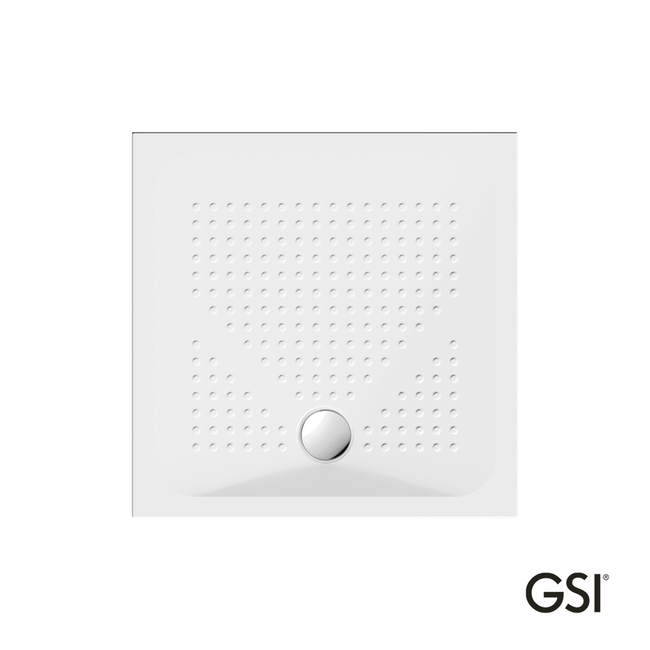 Ντουζιέρα Πορσελάνης Τετράγωνη 90x90 h.4 (4394) antislip φ90 GSI White