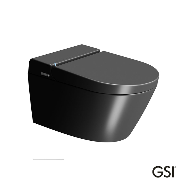 Wall-Hung WC PURA/59 Swirlflush With Electronic Bidet System, Ardesia GSI Italy