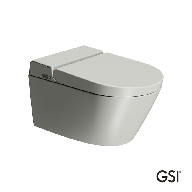 Wall-Hung WC PURA/59 Swirlflush With Electronic Bidet System, Cenere GSI Italy
